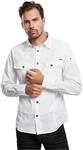 Brandit Slim Fit Shirt Long Sleeve, Farbe: White, Gr&ouml;&szlig;e: S