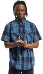 Brandit Roadstar Shirt Short Sleeve, Farbe: Indigo Checked, Gr&ouml;&szlig;e: M