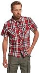 Brandit Herren Roadstar Shirt Short Sleeve Hemd, Rot-wei&szlig;, XXL