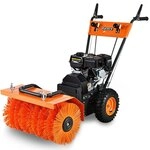 FUXTEC Benzin Kehrmaschine FX-KM196 mit Kehrbesen und 196cc Hubraum optional