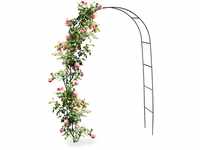 Relaxdays Torbogen Rankhilfe für Kletterpflanzen und Rosen 240 cm, Rosenbogen aus