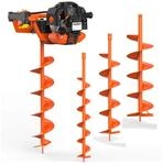 FUXTEC Benzin Erdbohrer FX-EB152 mit 3 PS, inkl. 3 Bohraufs&auml;tzen 100/150 / 200...