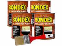Bondex Holzlasur für Außen Eiche 0,75 L für 10 m² | Hoher Wetter- und...