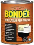 Bondex Holzlasur f&uuml;r Au&szlig;en Kalkwei&szlig; 0,75 L f&uuml;r 10 m&sup2; | Hoher Wetter- und