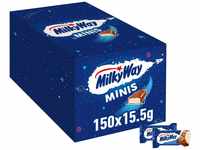 Milky Way Minis Schokoriegel | Schokolade Großpackung | Lockere Milchcreme | 150 x