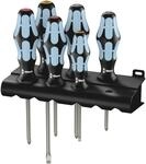 Wera 3334/3350/3355/6 Schraubendrehersatz, Edelstahl + Rack, 6-teilig, 05032063001