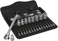Wera 05004020001 8100 SA 10 Zyklop Metal-Knarrensatz, Durchsteckvierkant, 1/4 Zoll