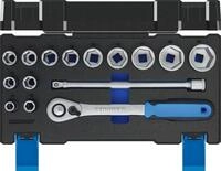 GEDORE Steckschl&uuml;sselsatz, Set 15-teilig, 1/2 Zoll, Werkzeug, N&uuml;sse Knarre Bits,