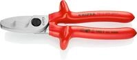 KNIPEX Kabelschere mit Doppelschneide verchromt tauchisoliert, VDE-gepr&uuml;ft 200 mm,