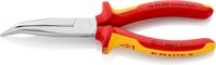 KNIPEX Flachrundzange mit Schneide (Storchschnabelzange) verchromt isoliert mit