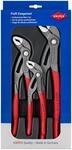 KNIPEX Cobra-Paket Wasserpumpenzangen-Set, 3-teilig, 150 bis 300 mm,