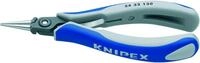 KNIPEX Pr&auml;zisions-Elektronik-Greifzange mit Mehrkomponenten-H&uuml;llen 130 mm, 34 32