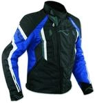 Textil Thermojacke Motorrad Enduro Protektoren Hoehe Sichtbarkeit Blau XXL