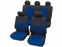 cartrend 60120 Active Sitzbezug 11teilig Polyester Blau Fahrersitz, Beifahrersitz,