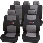 PETEX Auto Sitzbez&uuml;ge Universal Komplett Set 11-teilig - Carbon schwarz, Eco Class