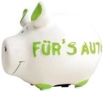 Sparschwein Company - Spardose F&uuml;rs Auto 12,5 x 9 x 9 cm | Keramik Sparschwein,