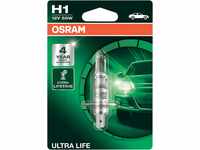Osram ULTRA LIFE H1, Halogen-Scheinwerferlampe, 64150ULT-01B, 12V PKW, Einzelblister