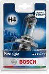 Bosch H4 Pure Light Halogen-Gl&uuml;hlampe f&uuml;r Auto-Scheinwerfer, 12 V 60/55 W, in