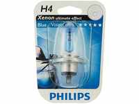 Philips BlueVision Ultra Xenon-Effekt H4 Scheinwerferlampe 12342BVUB1,...