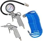 G&uuml;de Druckluft-Set 3-tlg. Metall (3-teilig: Reifenf&uuml;ller, Spiralschlauch 5 m,