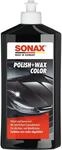 SONAX Polish+Wax Color schwarz (500 ml) Politur mit schwarzen Farbpigmenten und