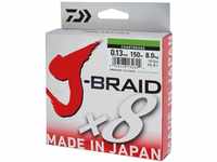 Daiwa J-Braid 8 Braid 0.22mm, 17,0kg/27,5lbs, 300m Chartreuse, rund geflochtene