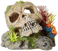 Nobby Aqua Ornaments Totenkopf mit Pflanzen, 13,5 x 13,5 x 10,5 cm, 1 St&uuml;ck