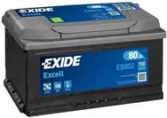 EXIDE EB802 Excell Starterbatterie 80Ah 12V 700A B13 DIN/ISO LB4 Kompatibel mit VW