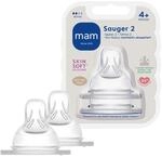 MAM Sauger Gr&ouml;&szlig;e 2 im Doppelpack, Flaschensauger (Durchflussrate mittel), weicher
