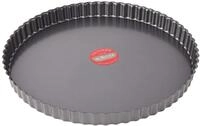 De Buyer 4706.32 Obstkuchenform, geriffelt, Hebeboden, 32 cm, Schwarz