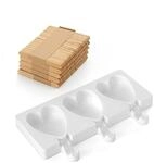 silikomart | GEL03M Silikon Eiscremeform MINI HEART-IC, Antihaft, 3 Eiscreme Herzen,