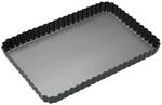 MasterClass Flanform, geriffelte rechteckige Tortenform, Edelstahl-Backformen, 31 x