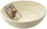 G&auml;rk&ouml;rbchen rund &ndash; Birkmann &ndash; beige, 26,5 x 26,5 x 8,5 cm, Peddigrohr,