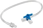 Discofix-3 Dreiwegehahn blau mit 25 cm Verl&auml;ngerung
