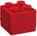 LEGO Mini Box 4 Kn&ouml;pfe Rot - Kleine Aufbewahrungsbox f&uuml;r Snacks, Schmuck und mehr