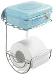 WENKO Turbo-Loc&reg; Toilettenpapierhalter mit Ablage - Befestigen ohne bohren, Stahl,