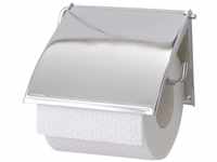 WENKO Toilettenpapierhalter Cover chrom - Papierrollenhalter, geschlossene Form,