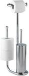 WENKO Stand WC-Garnitur Universalo Chrom, mit integriertem Toilettenpapierhalter und