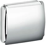 KEUCO Plan Toilettenpapierhalter mit Deckel, offene Form, Metall verchromt, Made in