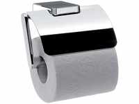 emco Trend Papierhalter mit Deckel und Bügel, eleganter Toilettenpapierhalter zur