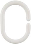 WENKO Duschvorhangringe Wei&szlig; klein 12er Set - 12er Set, Kunststoff, 3 x 4.5 cm,