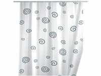 WENKO Duschvorhang Schnecke, Textil-Vorhang fürs Badezimmer, mit Ringen zur