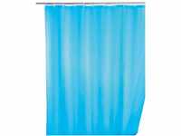 WENKO Anti-Schimmel Duschvorhang Hellblau, Textil-Vorhang mit Antischimmel Effekt