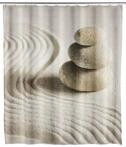 WENKO Duschvorhang Mod. Sand and Stone eleganter Textilvorhang f&uuml;r Badezimmer