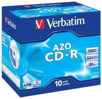Verbatim CD-R AZO Crystal 700 MB I 10er Pack Jewel Case I CD Rohlinge I 52-fache
