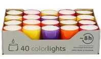 Wenzel-Kerzen Colorlights - Winter Edition Teelichte 8h Brenndauer, farbige PC