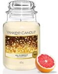 Yankee Candle Duftkerze im Glas (gro&szlig;) | All is Bright | Kerze mit langer Brenndauer