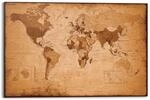REINDERS Wandbild, Weltkarte, Home Office, Bilder, Wanddeko, Room Decor, Braun, 60 x