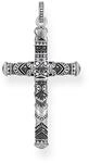 THOMAS SABO Anh&auml;nger Maori Kreuz Klein 925er Sterlingsilber, Geschw&auml;rzt