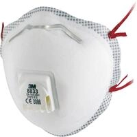 3M Atemschutzmaske 8833, FFP3-Feinstaub-Maske mit Ventil f&uuml;r reduzierte